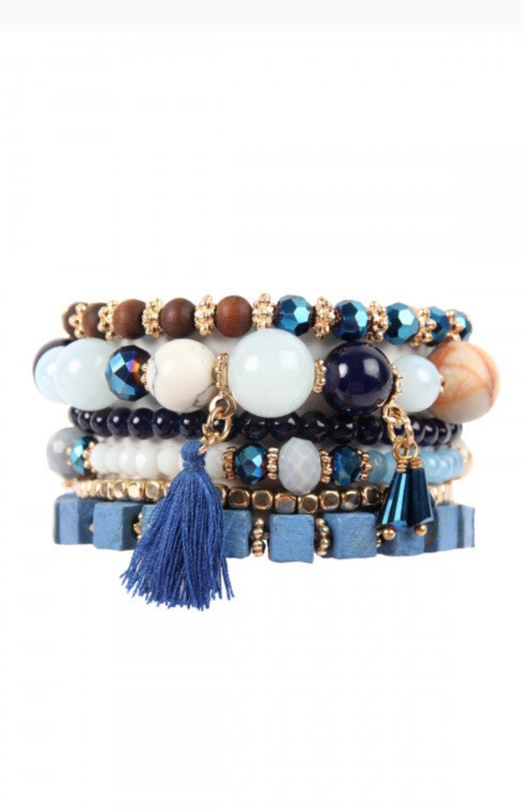 Multi Wood Bead Bracelet