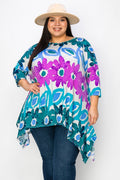 Teal and Pink Plus Shirt