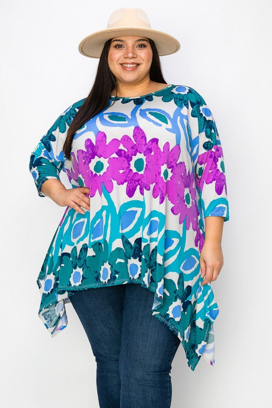 Teal and Pink Plus Shirt