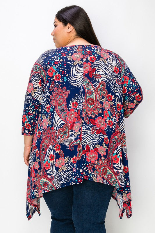 Blue & Red Plus Shirt