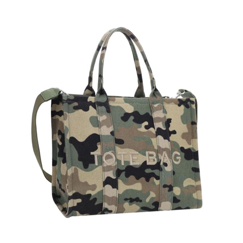 Camo canvas tote