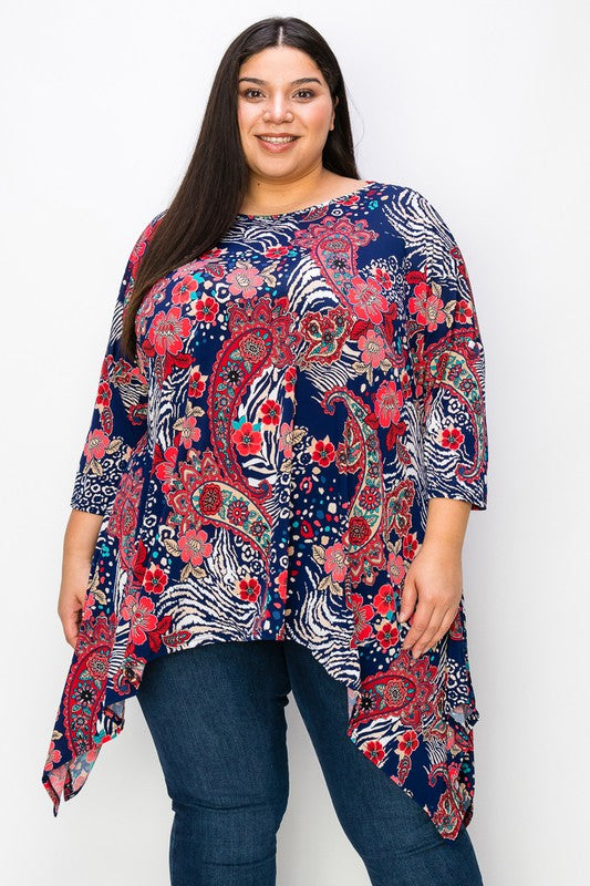 Blue & Red Plus Shirt