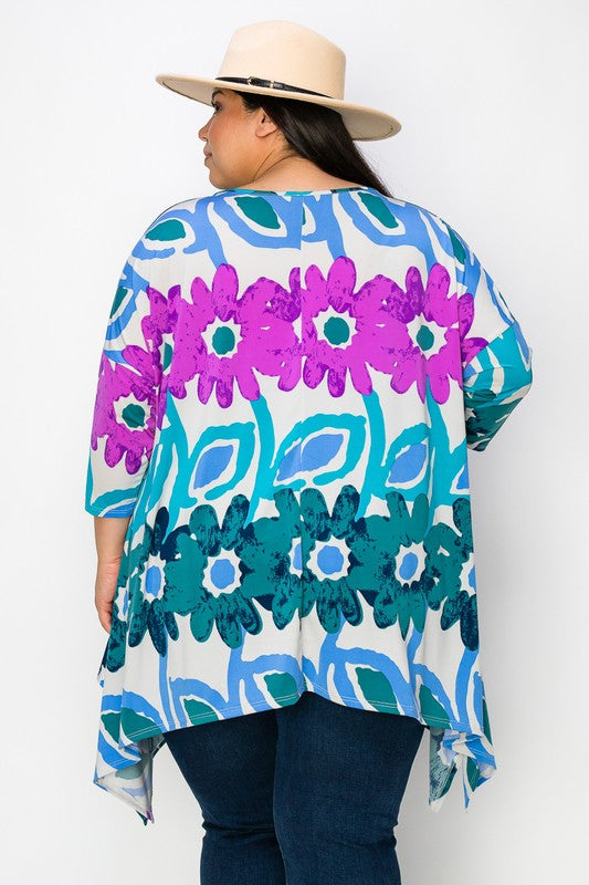 Teal and Pink Plus Shirt
